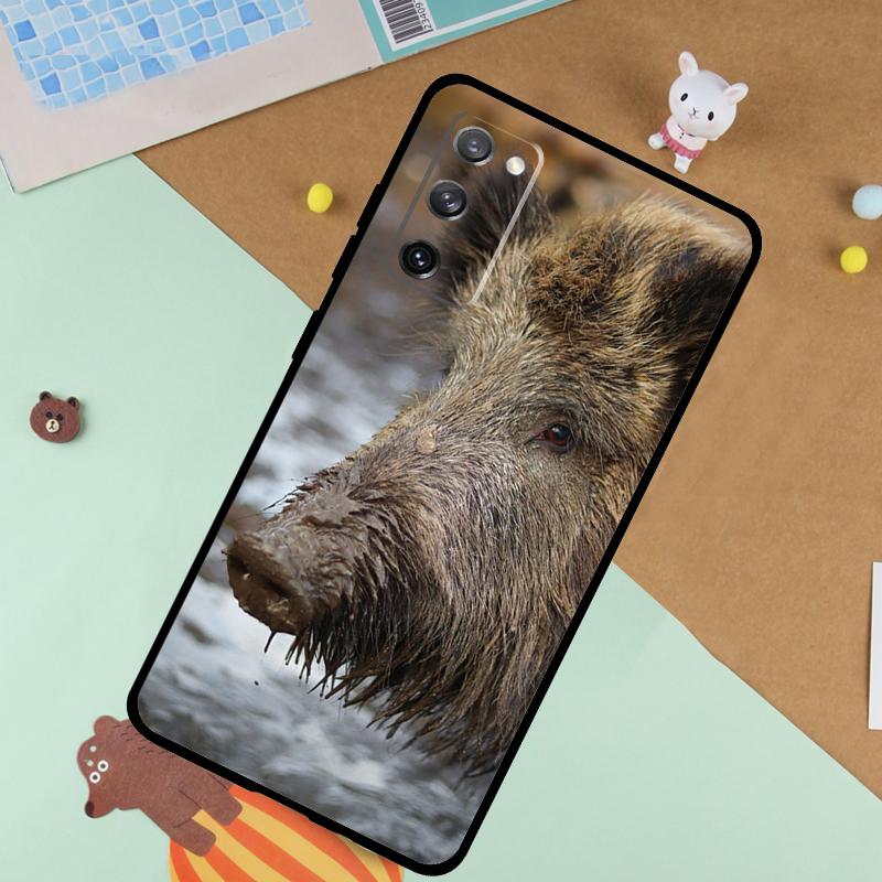 Wild Boar Pig Brown Soft Case For Samsung Galaxy S25 Ultra S9 S10 S20 S22 S21 Plus S23 FE S24 Ultra Funda Cover