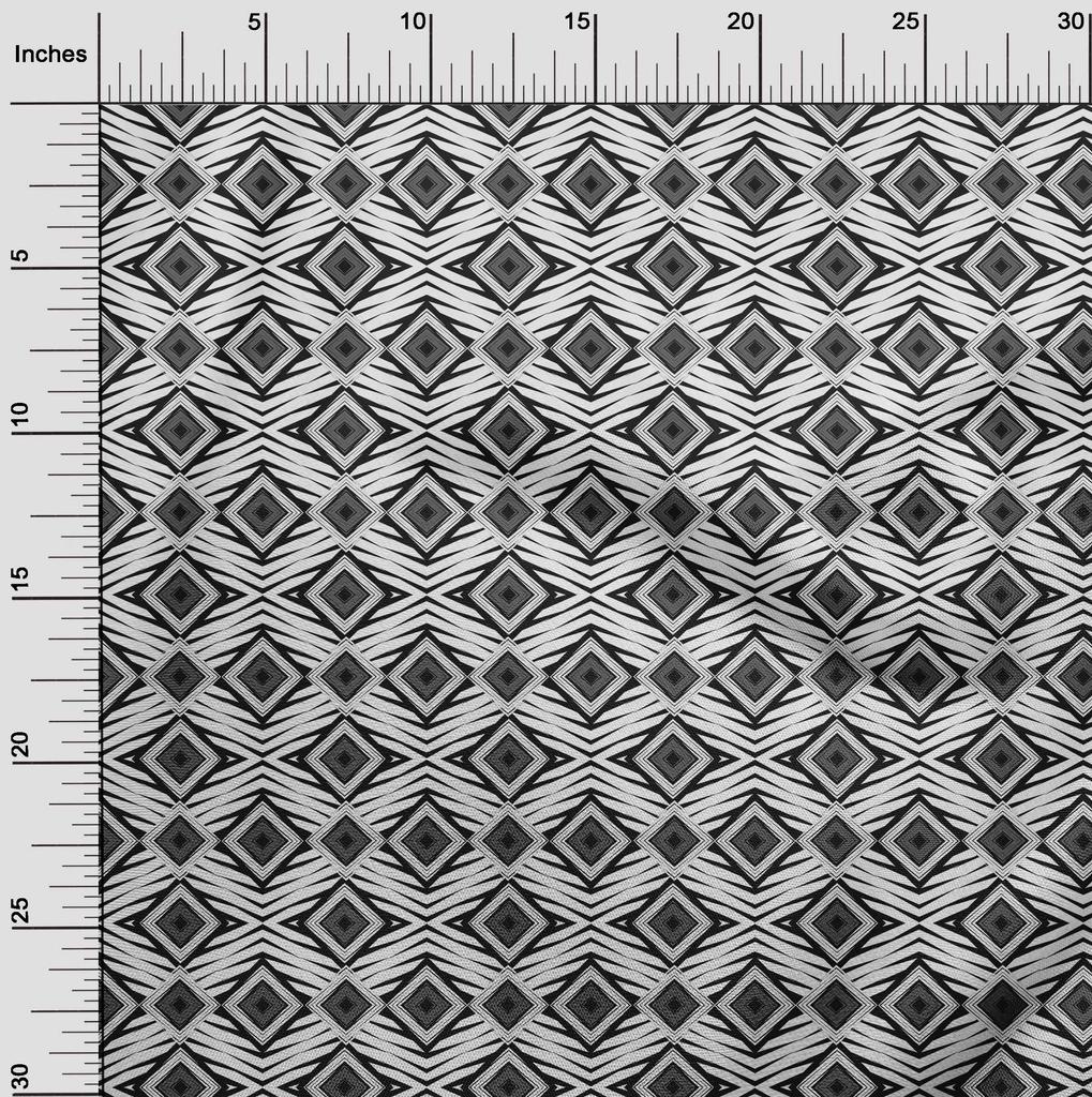 oneOone Cotton Poplin Dark Gray Fabric Abstract Geometric Sewing Craft Projects Fabric Prints By Yard 42 Inch