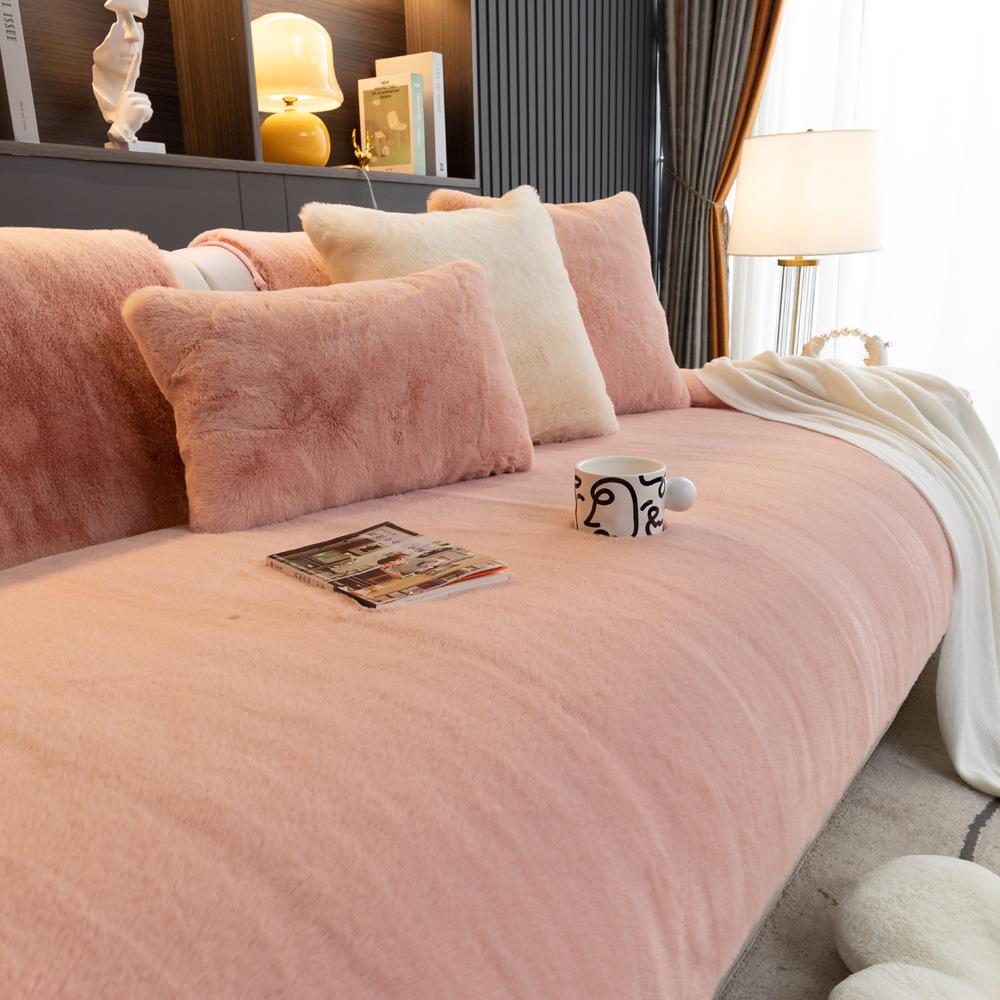 Upgraded Non-Slip Rabbit Plush Sofa Cushion Thickened Living Room Cushion In Autumn And Winter Light Luxury Nordic Style Modern Simplicity 7070cm 2129₽