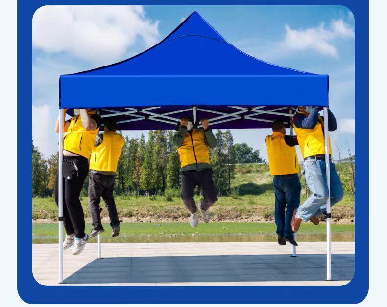 Durable & Weighted Telescopic Folding Tent Umbrella: Rain Shelter with Sun Protection for Outdoor Events.