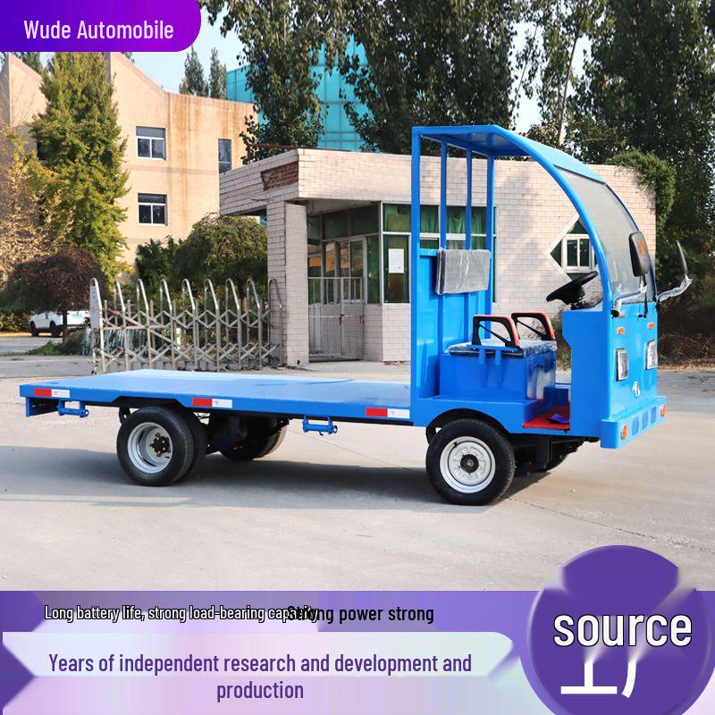 Electric Four-Wheel Flatbed Truck for Warehouse and Logistics