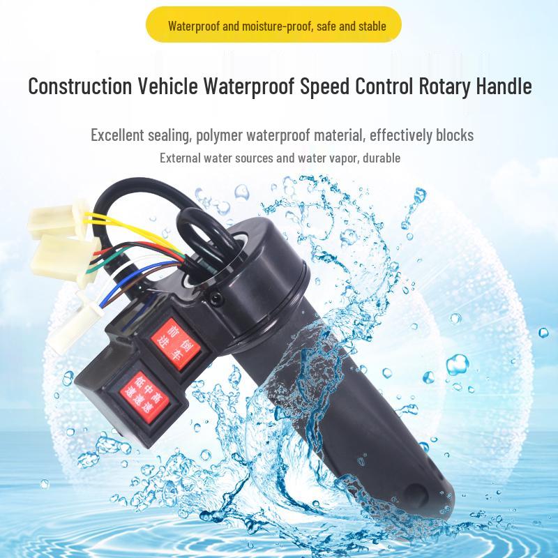 Waterproof Electric Tricycle Throttle Handle: Speed Control Accelerator with High, Medium, Low, Forward, and Reverse Functions.
