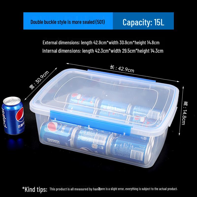 Rectangular Transparent Food-Grade Plastic Storage Box with Lid for Microwave and Refrigerator