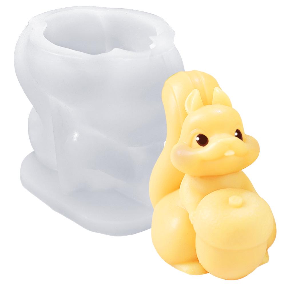 DIY 3D Eichhörnchen Aromatherapie Kerzenform - Silikonform für niedliche Tier Tischgips Kreationen