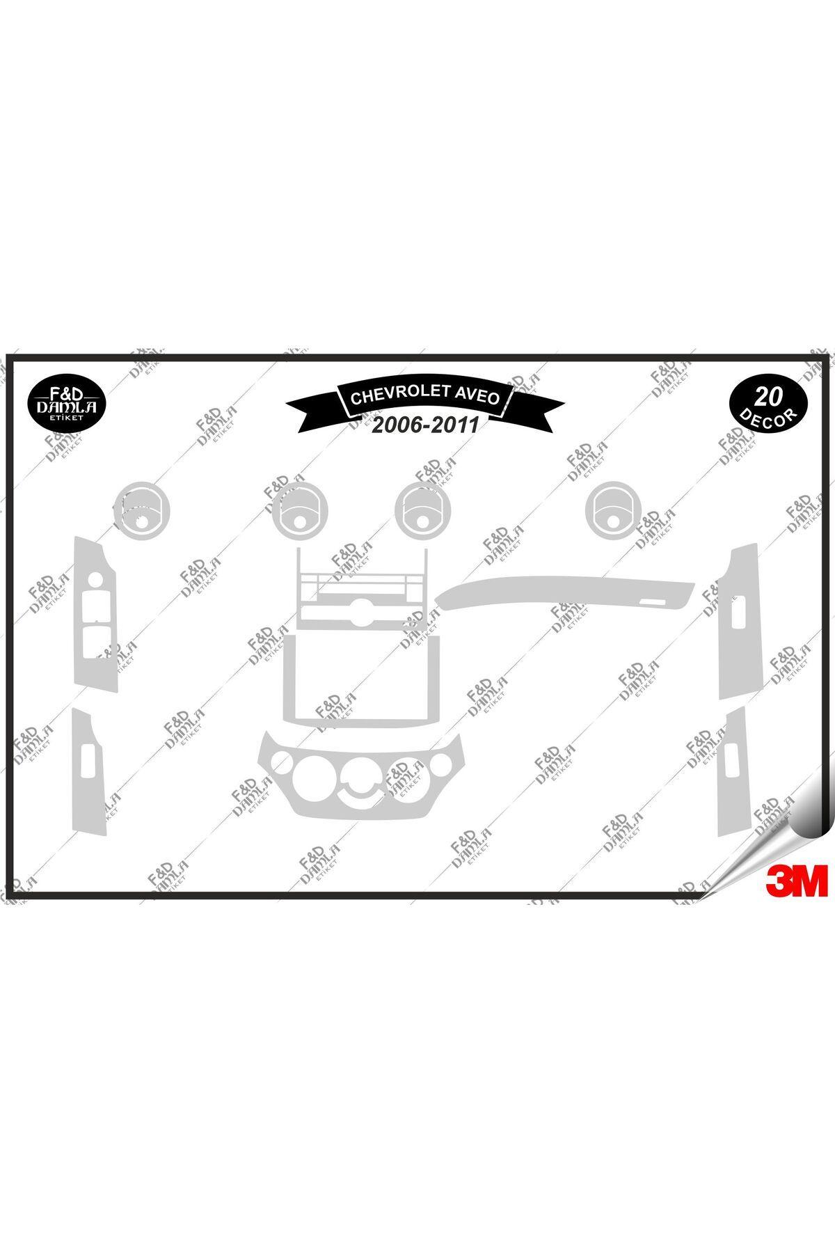 

Chavrolet Aveo 2006-2011 Torpido Konsol Trim Göğüs Maun Kaplama Set 20 Parça Gümüş