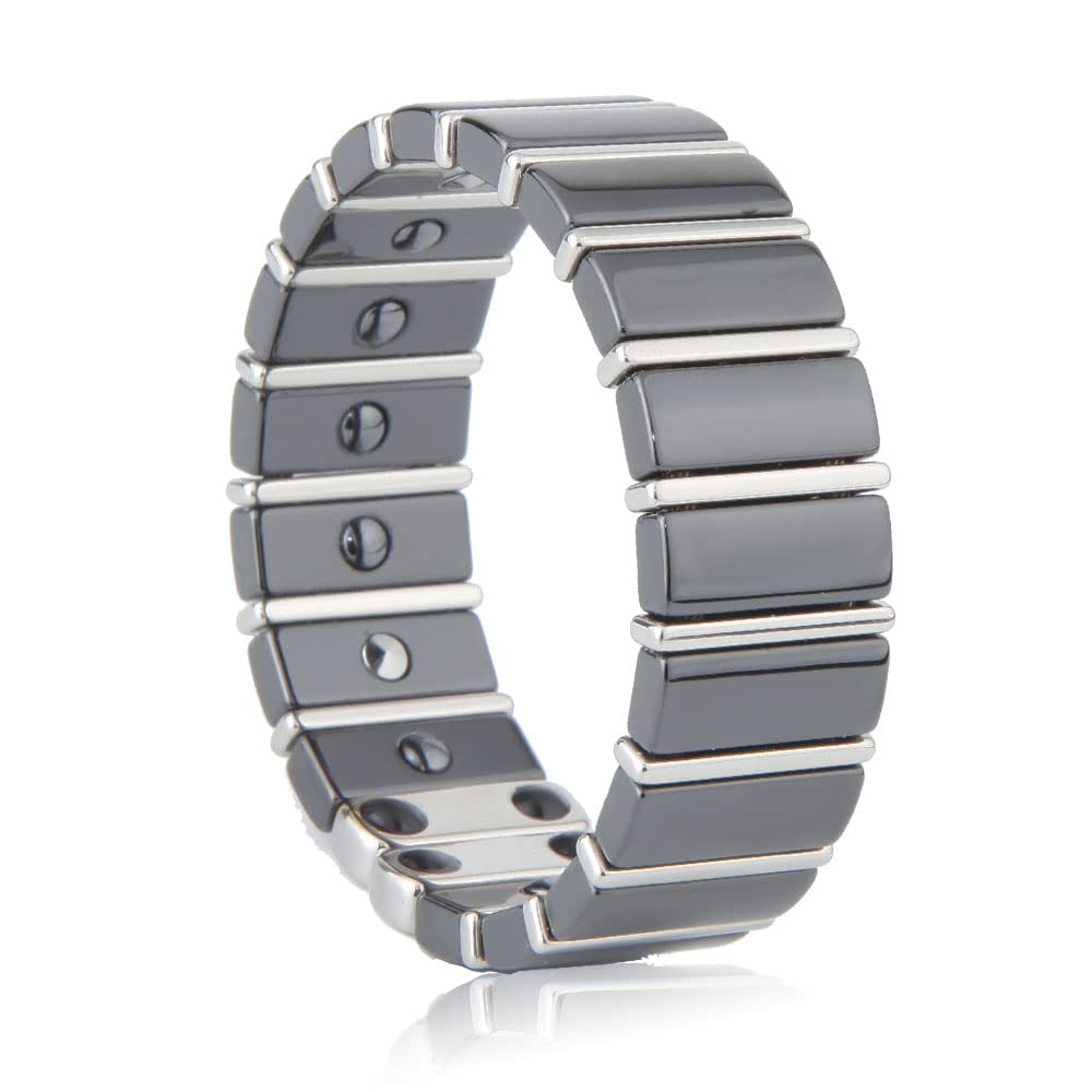 

Ceramic Bangle Germanium Bracelet for Men and Women Magnetic Bangle Bracelet Health Accessories [HACHI] Anti-Static (18 cm, Black) чёрный