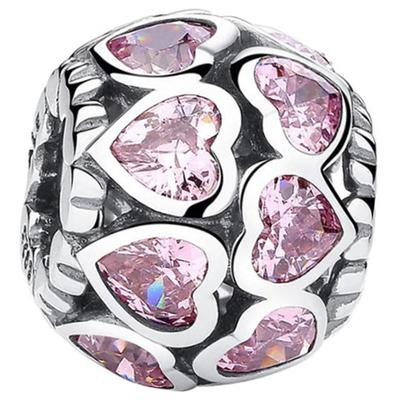 Charmses Do Pandora Pendant Charms Pink Hearts Silver 925 Charmses Strawberry