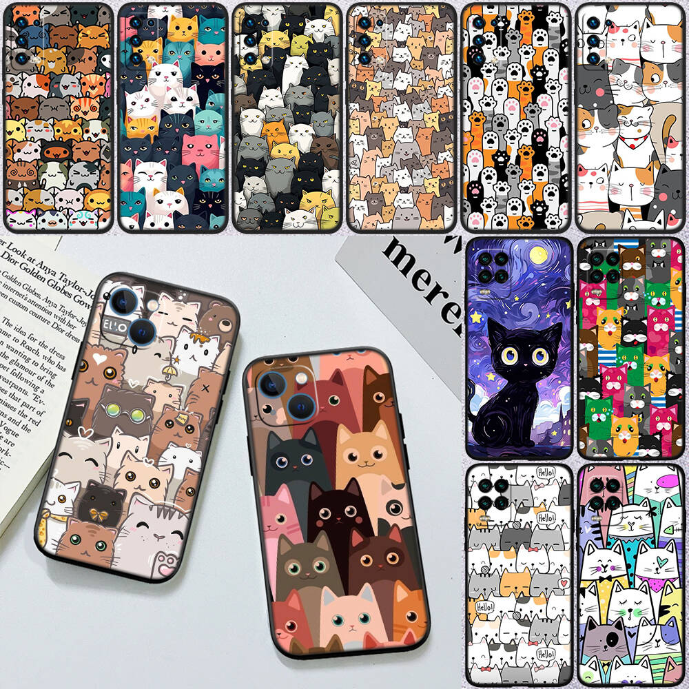Cat Cartoon Phone Case for Xiaomi Poco C40 C51 C50 C55 C65 C71 C75 C85 F8 F7 F6 F5 F3 F2 X7 X6 X4 X3 M7 M6 M5 M4 M3 M2 Pro