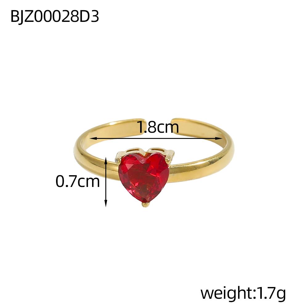 CARLIDANA Minimalist Colourful Cubic Zircon Rings Jewelry Stainless Steel Gold Plated Hot Sale Heart Star Open Rings for Women