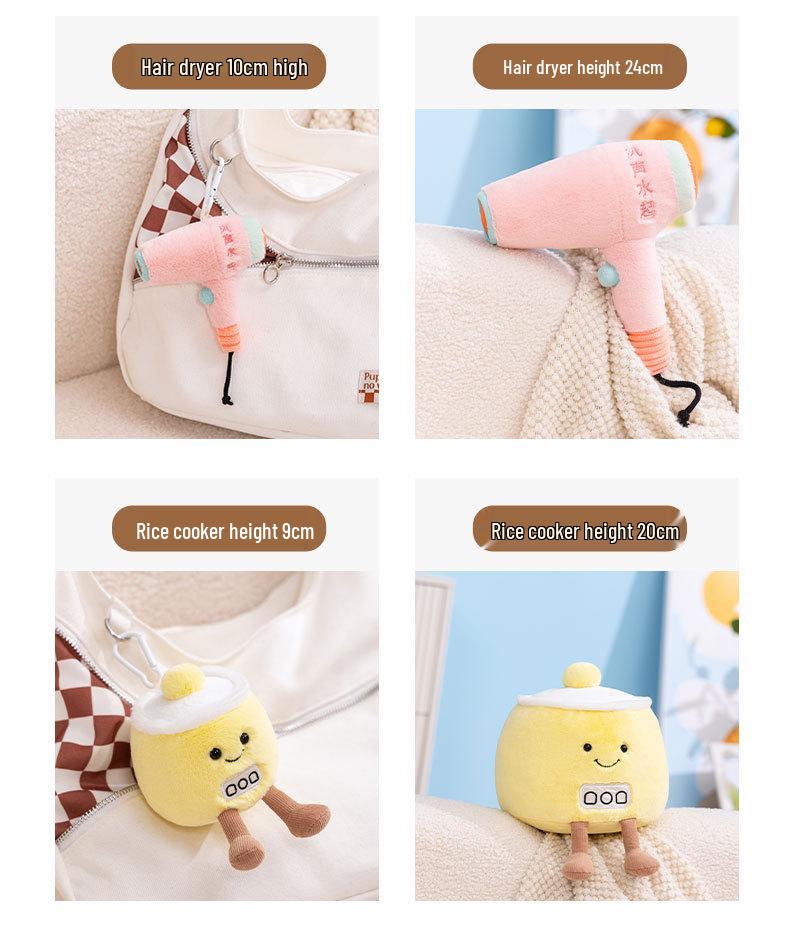 Hobby Home Appliance Miniatures: Air Conditioner, Washing Machine, Hair Dryer, Rice Cooker, Stuffed Animal Doll, Plush Toy Pendant