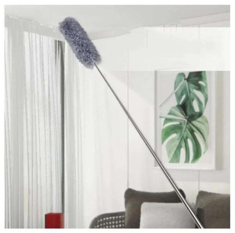 2.5m Microfiber Cleaning Duster with Washable Extendable Pole & Retractable Cable, Reusable Cleaning Tool for Home