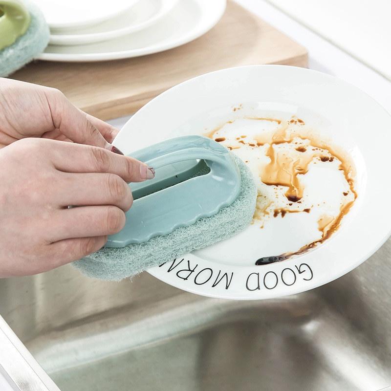 Kitchen Cleaning Plastic Handle Sponge Tiles Wall Cleaning Bottom Bathtub Brush For Bathroom Toilet Glass Accessories