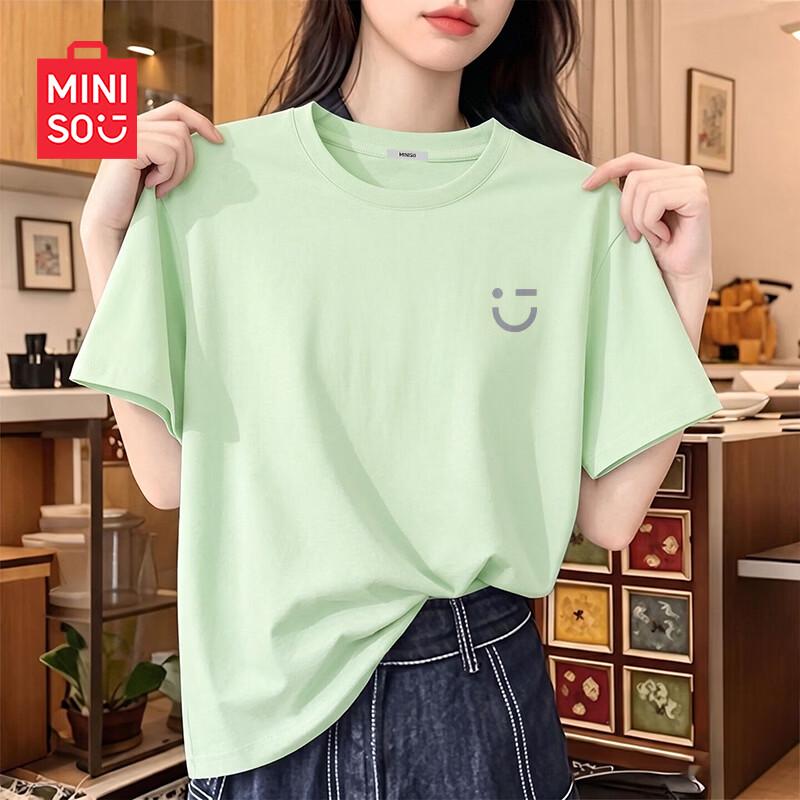 MINISO Women s Pure Cotton Round Neck T-Shirt 2XL