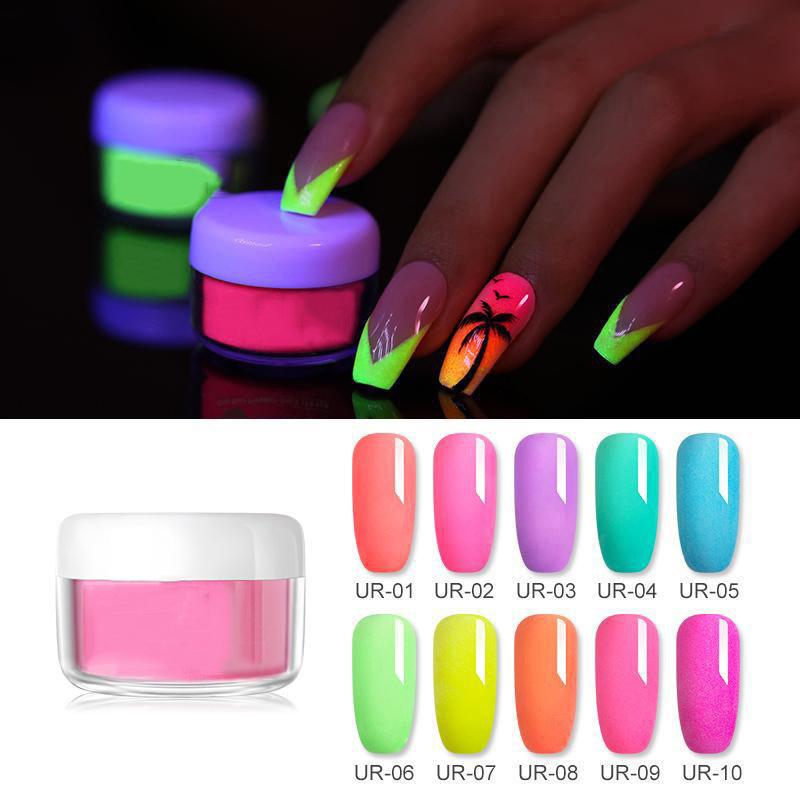 5ml Fluorescence Dip Nail Powder Natural Dry Summer Colorful Nail Art Decoration