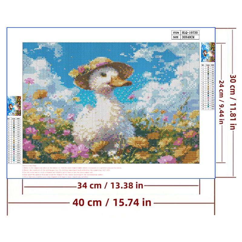 5d DIY Diamond Painting Cross Stitch Painted Animal Little Duck Diamond Embroidery Mosaic Full Round Drill Home Decor