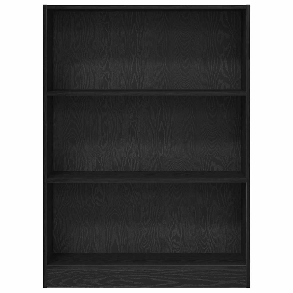 Bookshelf Black Oak Effect 80 x 24 x 109 cm Engineered Wood