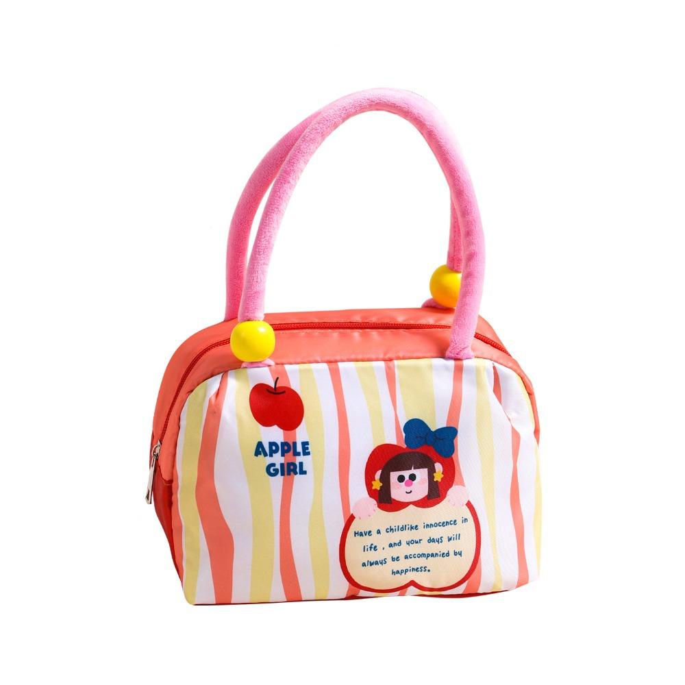 Cartoon Print Insulated Lunch Bag Aluminum Foil Large Capacity Outdoor Picnic Bag Portable Fresh-Keeping Students Lunchbox Bag