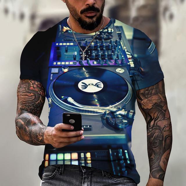Für Männer T-Shirt Kurzarm Tops DJ Singer Graphic Shirts Tees Mode Designer Bekleidung O-Ausschnitt Männliche Hip Hop Kleidung Sommer Tops