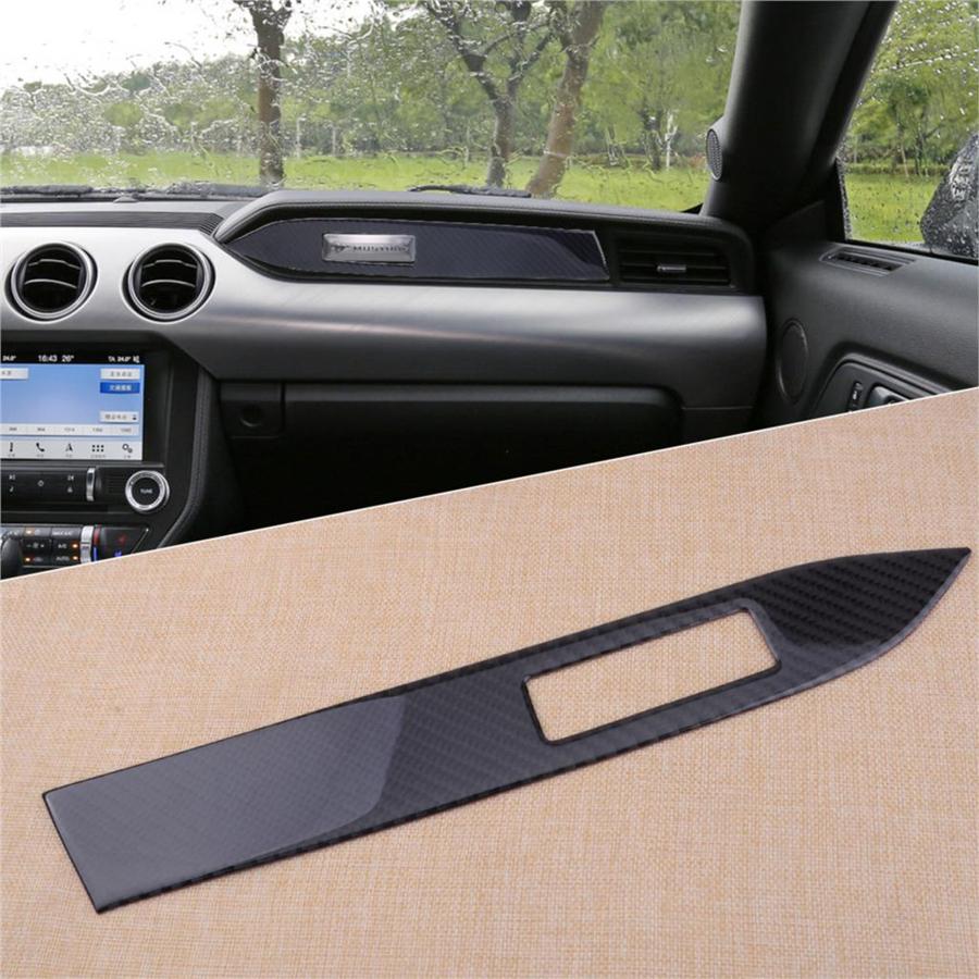 Interior Dashboard Panel Cover Trim Fit For Ford Mustang 2015-2019 Carbon Fiber Look