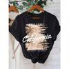 Wounisex's West Coast California Graphic Tee Casual Crew Neck Short Sleeve T-Shirt All-Season Regular Length Top