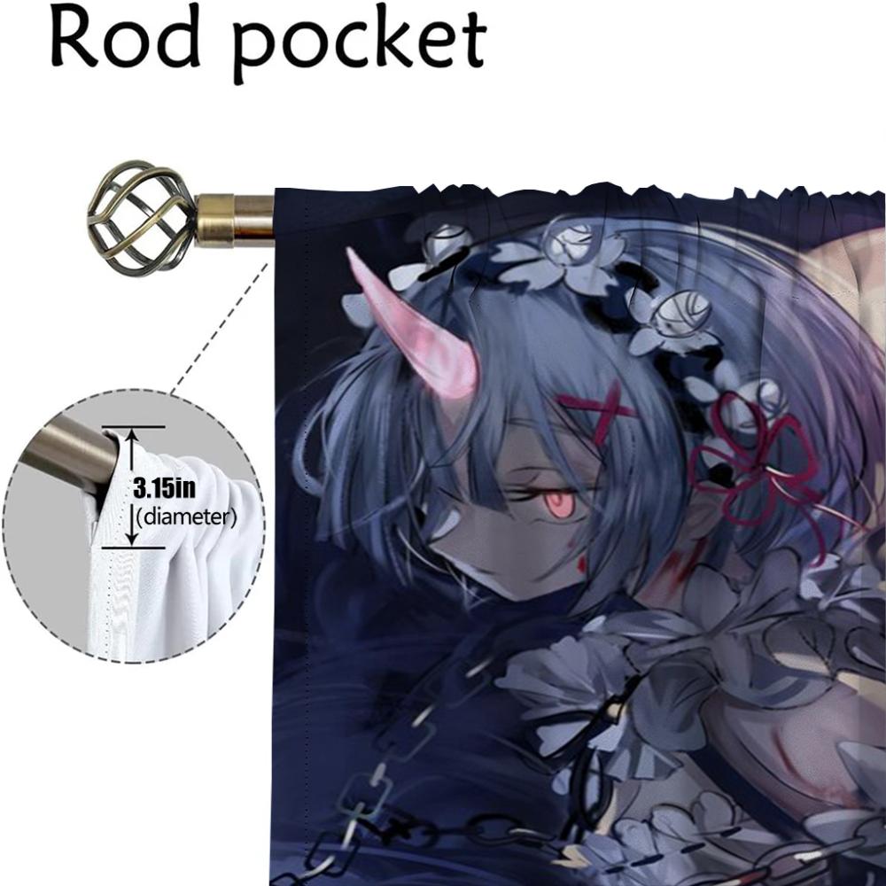 Curtains for Bedroom Re-zero Shades Window Curtain for Room 2 Panel Partition Home Interior Curtains Halloween Decoration Living