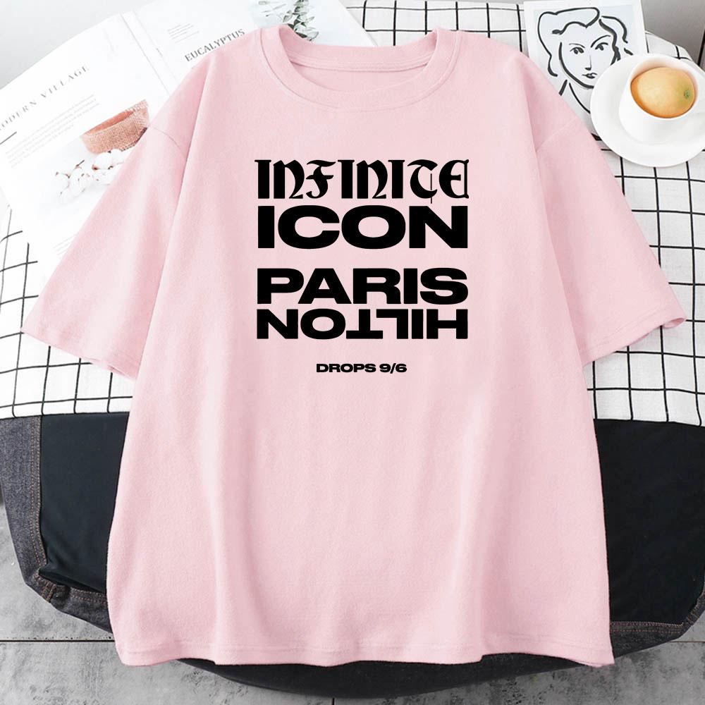 Paris-Hilton Infinite Icon T-shirt Cotton Short Sleeve Summer Tshirts Casual Women/Men High Quality Tee-shirt Graphic Print Tees