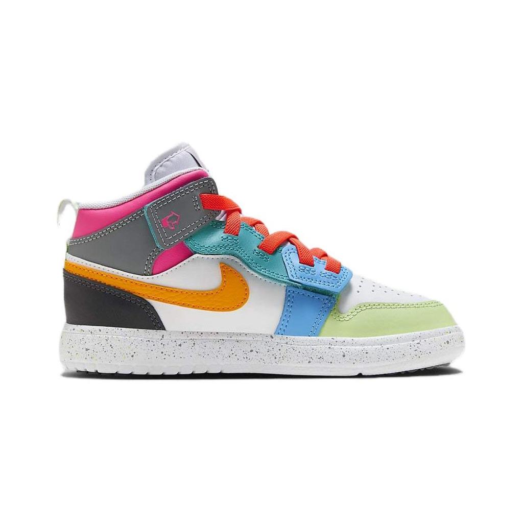 Air Jordan 1 Mid ALT SE PS Bianco Ombra Scuro Rosa Iper Giallo Taxi FJ3462-100