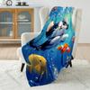 1PC Cat Swimming Underwater Print Adult Children Warm Blankets Home Travel Car Soft and Comfortable Suitable for All Seasons