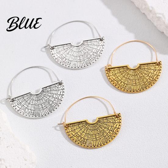 Exaggerated Semicircle Earrings 1 Pair Women Retro Bohemia Style Drop
