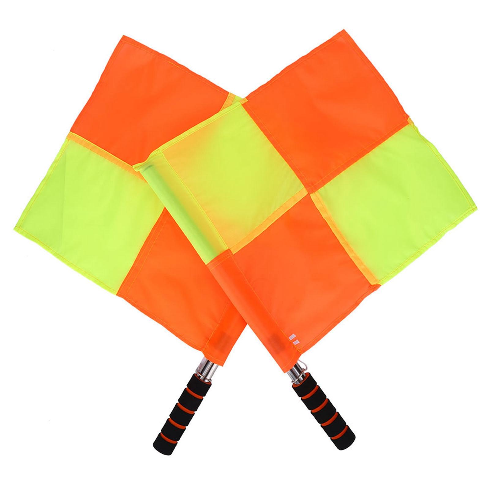 Referee Linesman Flag with Storage Bag for Sports Match Soccer Football Hockey Training Linesman Flag Football Referee Flag
