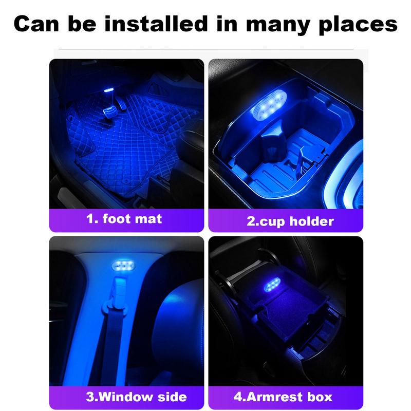 Car LED Lights Interior Magnetic LED Lights For Car 7 Colors Car Interior Ambient Lights Car Lights Inside Your Car Bright