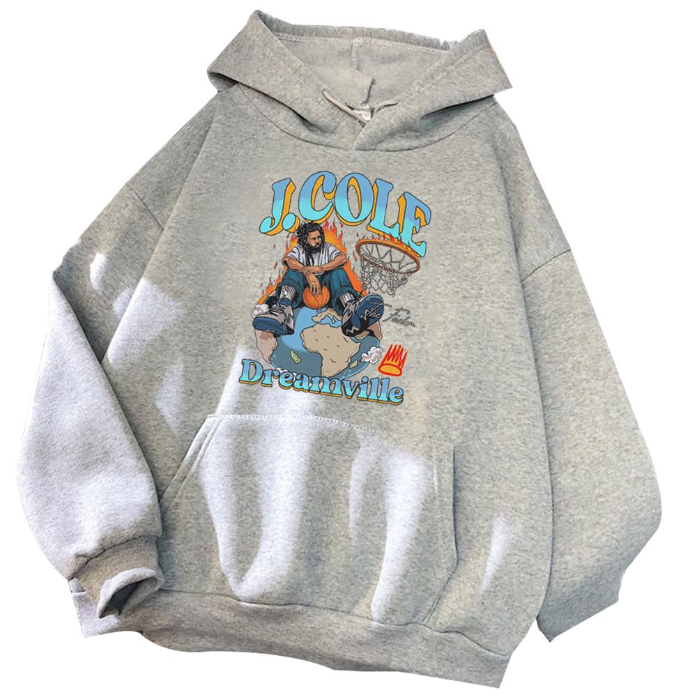 J Cole Hoodie  Merch Hip Hop Music Gift Fans Harajuku Pullover Tops Unisex Loose Classic Simple Long Sleeve Oversized Trendy