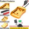 Quick Connecting 18V Power Converters ABS Resins Battery Adaptors Cable For Outdoor Tool And Emergency Equipment
