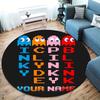 Pac-Man Custom Name Round Area Rug,Carpet Rug for Living Room Bedroom Sofa Playroom Decor,Non-slip Floor Mat