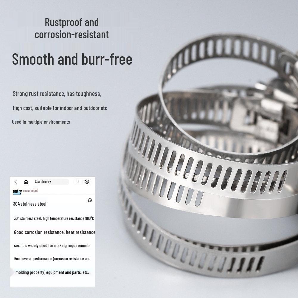 304 Stainless Steel Small American Style Hose Clamp with Handle for Gas Pipe Fixing