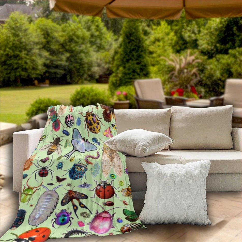 Nature Explorer Blanket Reversible Flannel Throw for Biology Lovers AllSeason Comfort Wildlife Pattern Gift