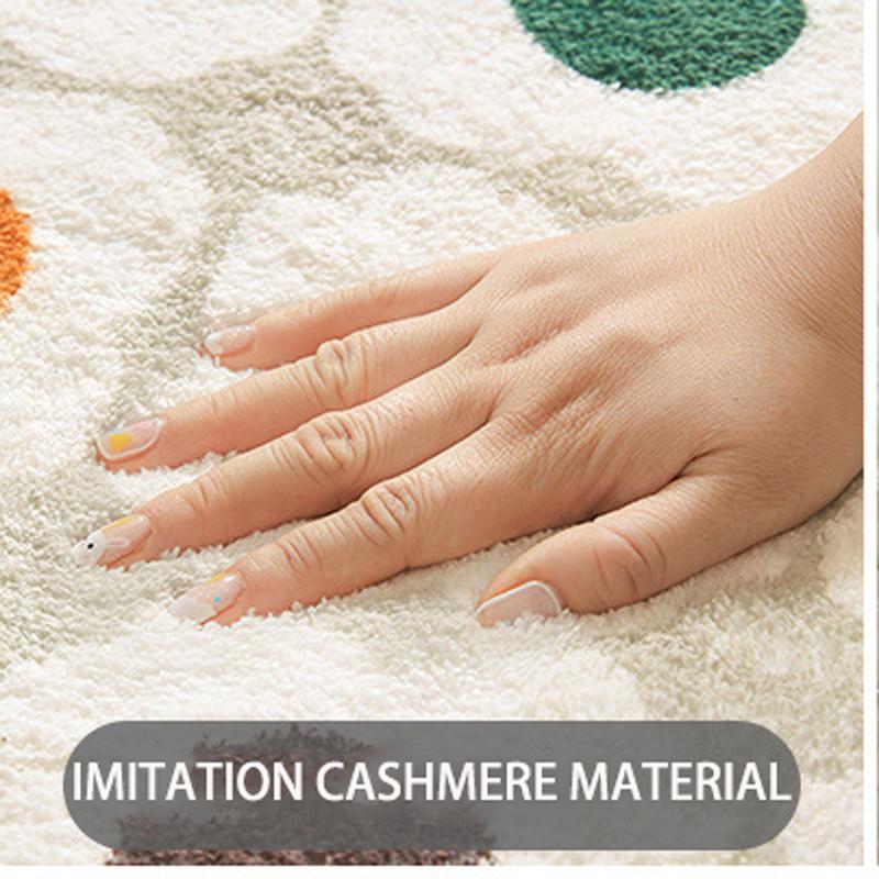 Ins-Style-Teppich, rund, Kaschmirimitat, niedlicher, mädchenhafter Schlafzimmerteppich, Garderobe, Lounge-Matte, Wohnzimmer, Sofa, Couchtisch 