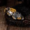 Gold-Plated S925 Sterling Silver Pixiu Pendant with Antiqued Guochao Design for Men and Women