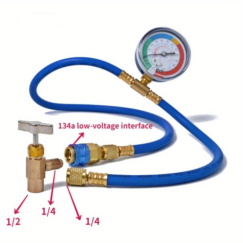 R134A Recharge Measuring Hose Can Tap Gauge Refrigerant Charging Pipe