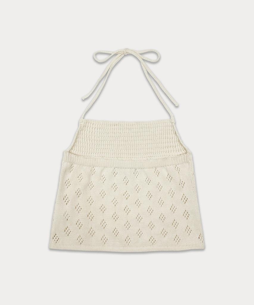 Sseomweeobeoteo Skashi Halter Neck Knit Sleeveless - Cream