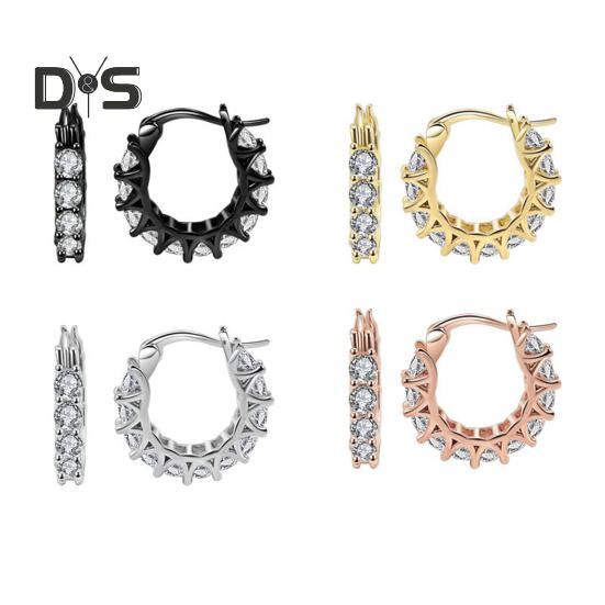 1 pereche de cercei cu zirconiu cubic, în formă de U, mici, culoare contrastantă, cercei din metal lustruit, cercei cu cartilaj, unghii, bijuterii de petrecere pentru întâlniri zilnice