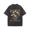 Flower Rooted Printed T-shirt Fashion Washed Oversized T Shirt Summer Short Sleeve Tees Tops Men Women Clothing