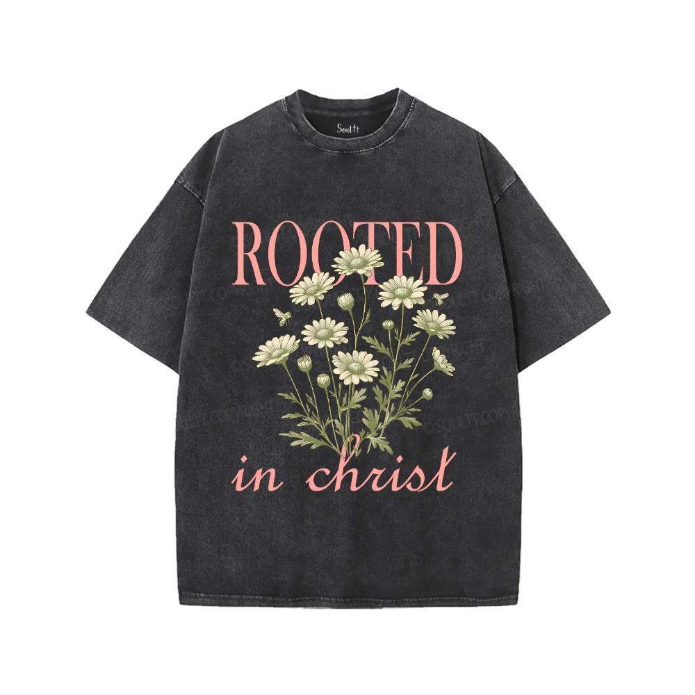 Flower Rooted Printed T-shirt Fashion Washed Oversized T Shirt Summer Short Sleeve Tees Tops Men Women Clothing
