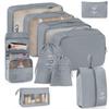 Seven-Piece Travel Storage Set: Wash Bag, Clothes, Underwear Organizer & Folding Sub-Pack