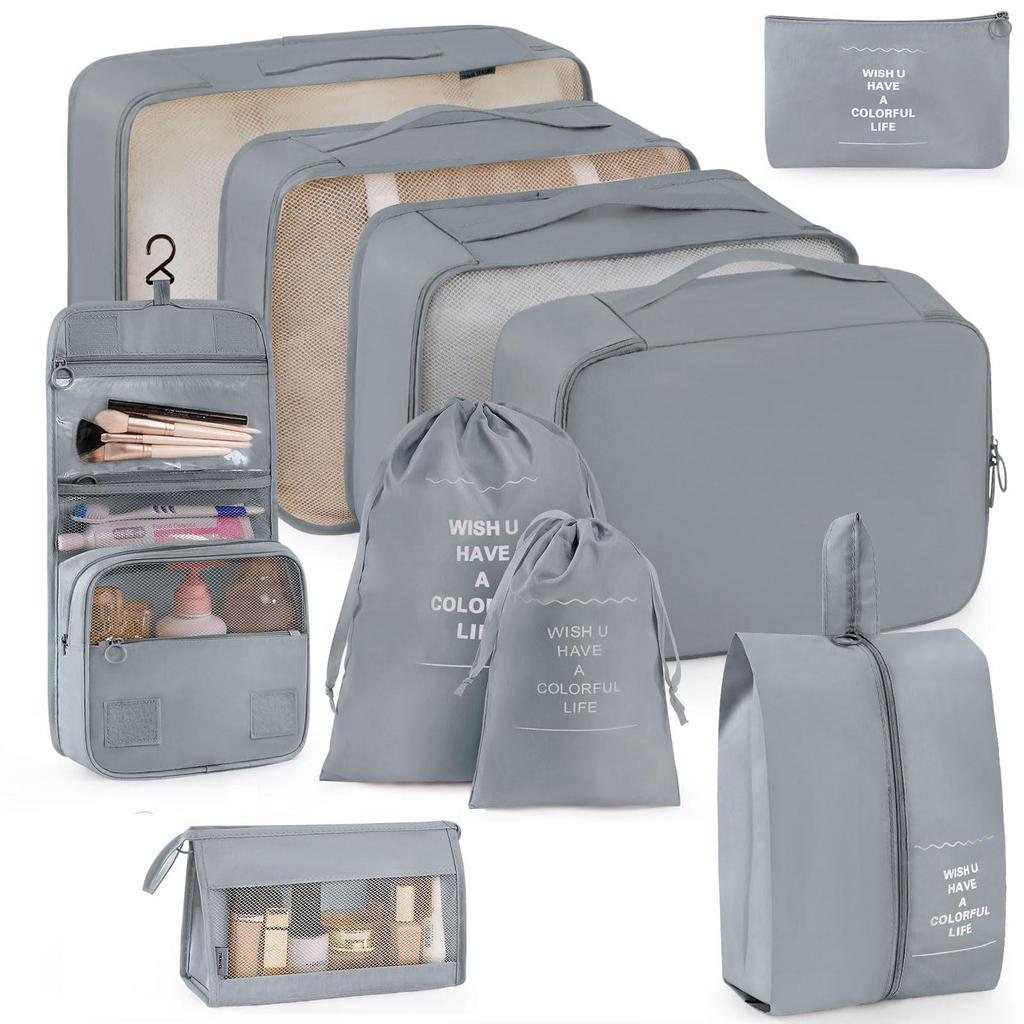 Seven-Piece Travel Storage Set: Wash Bag, Clothes, Underwear Organizer & Folding Sub-Pack