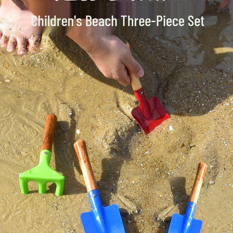 Tide-Chasing Children's Beach Tool Set: Clam Digging Shovel, Rake, and Soil Digger