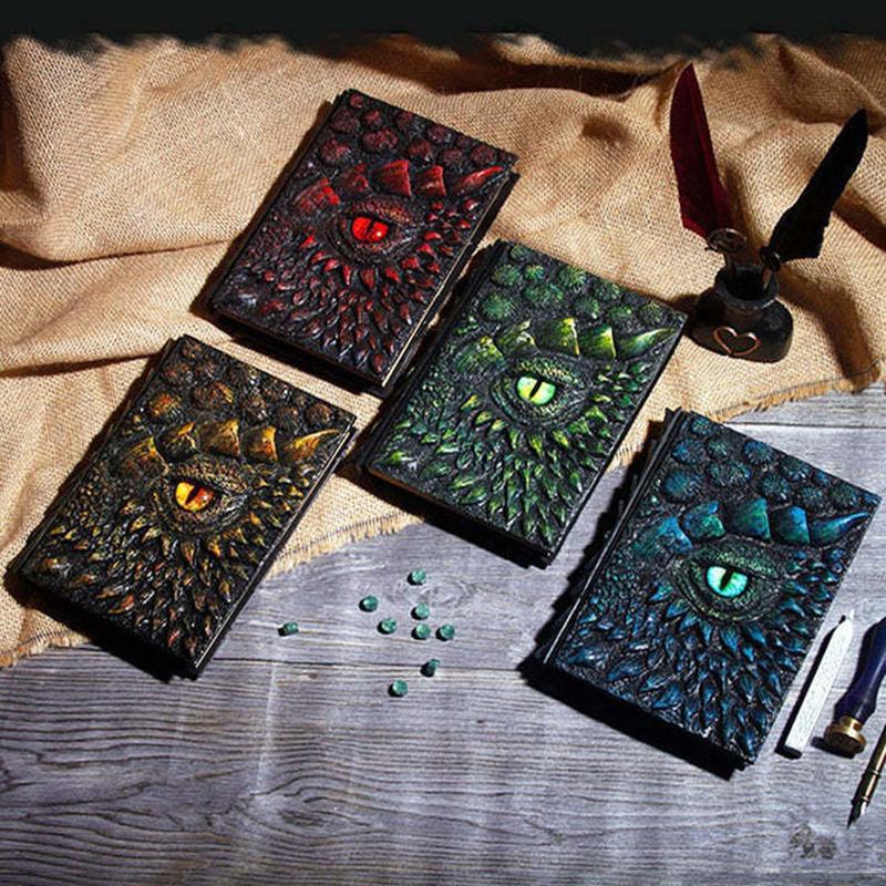 Vintage Dragon Embossed Resin Cover Travel Diary Notebook Travel Journal