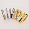 18K Gold-Plated Stainless Steel Pig Nose Bracelet with Zirconium Detailing