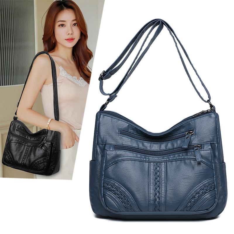 Multi-compartment Simple All-match Middle-aged and Elderly Mother's Large-capacity Casual Shoulder Crossbody Bag
