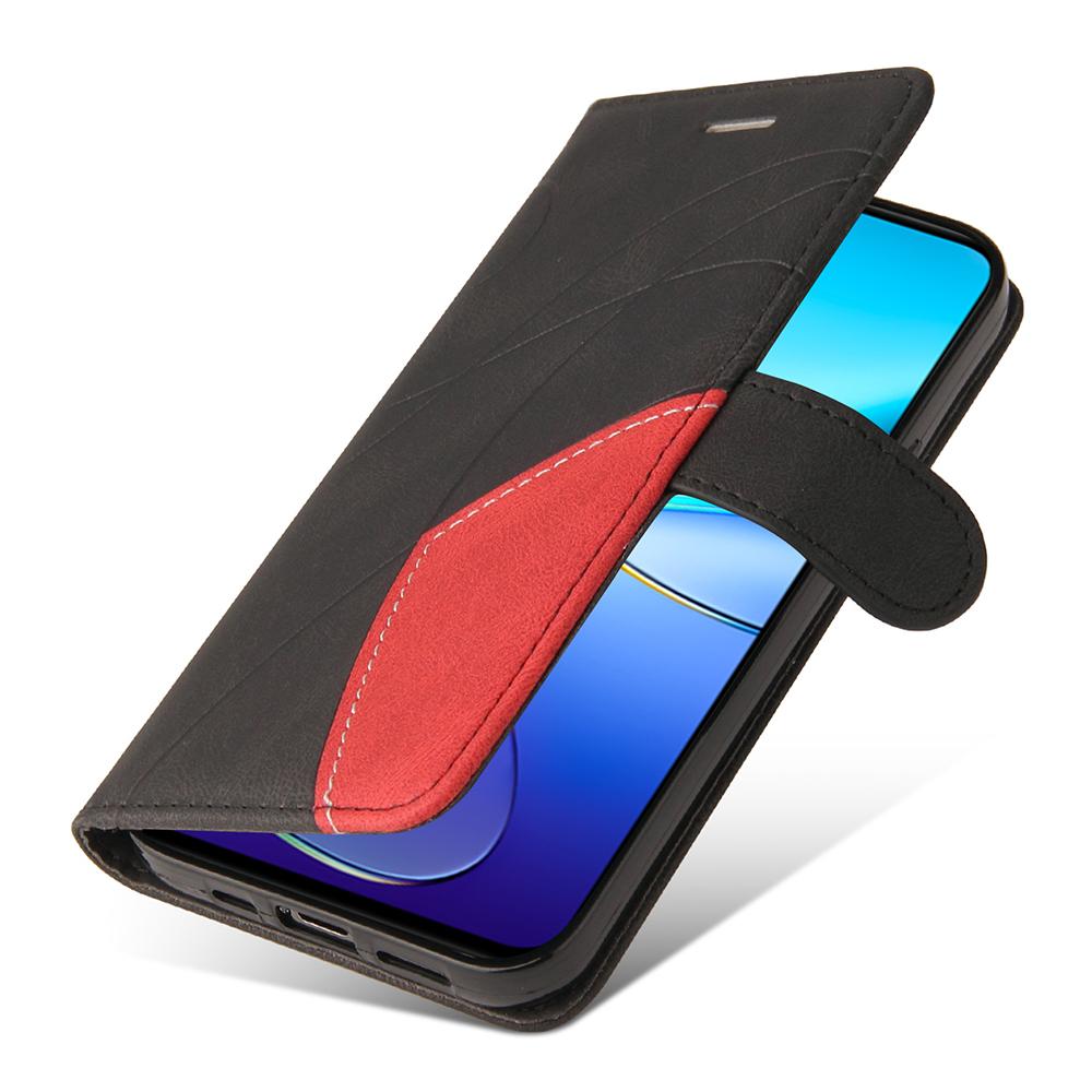 For vivo V40 SE 5G/Y100 5G (Indonesia)/Y200e 5G/V30 Lite 5G (India) Leather Case Wallet Stand Color Splicing Phone Cover
